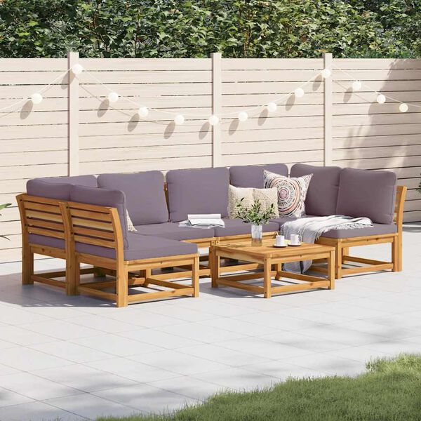 vidaXL 7 Piece Garden Lounge Set with Cushions Solid Wood Acacia