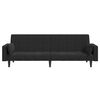 vidaXL 2-Seater Sofa Bed with Two Pillows Black Velvet