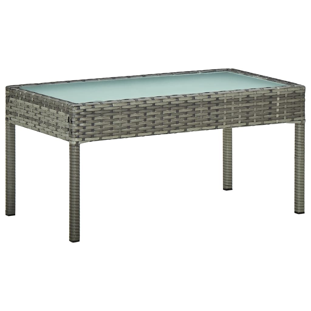 vidaXL 5 Piece Garden Lounge Set with Cushions Poly Rattan Grey