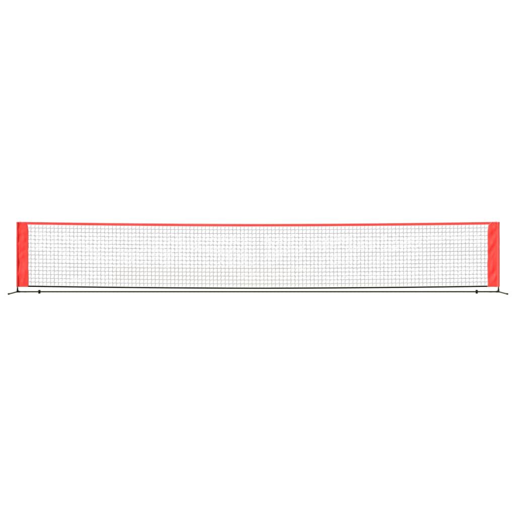 vidaXL Tennis Net Black and Red 600x100x87 cm Polyester