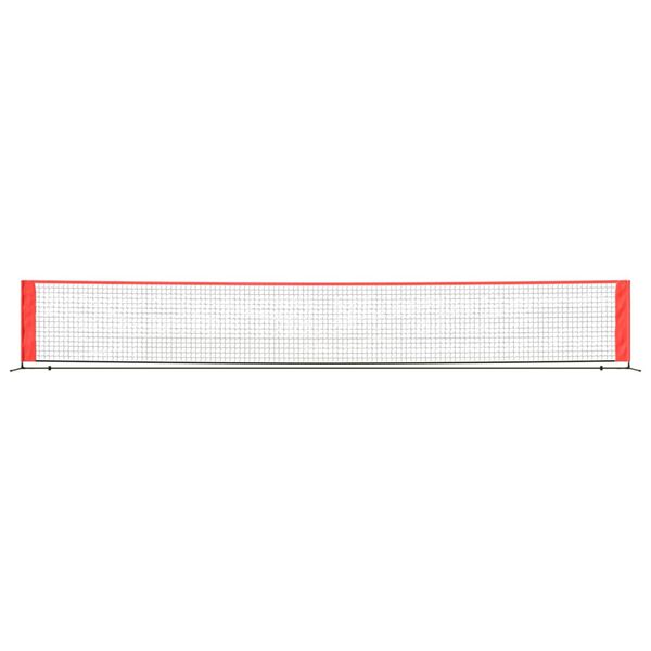 vidaXL Tennis Net Black and Red 600x100x87 cm Polyester