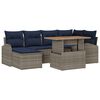 vidaXL Garden Sofa Set with Cushion 7 pcs Grey and navy blue