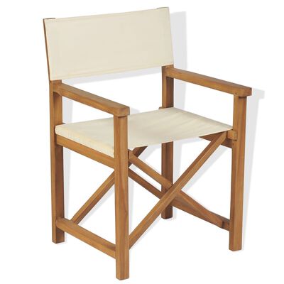 vidaXL Folding Director's Chairs 2 pcs Solid Teak Wood