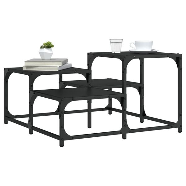 vidaXL Coffee Table Black 68x68x40 cm Engineered Wood