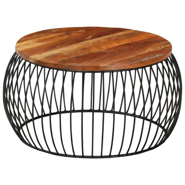 vidaXL Coffee Table Ø68 cm Solid Reclaimed Wood