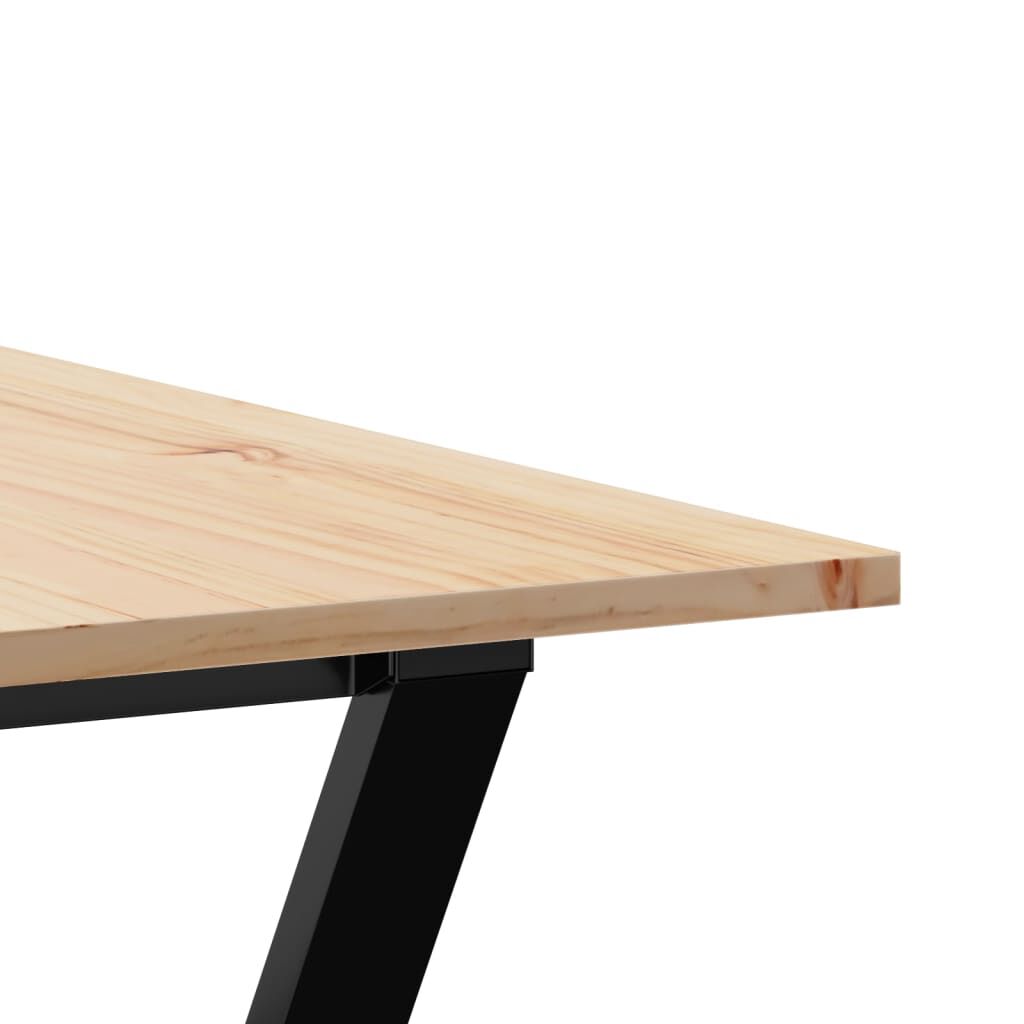 vidaXL Dining Table Y-Frame 180x90x75 cm Solid Wood Pine and Steel