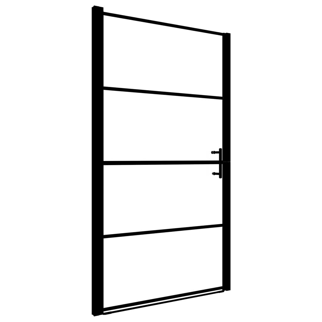 vidaXL Shower Door Tempered Glass 81x195 cm Black