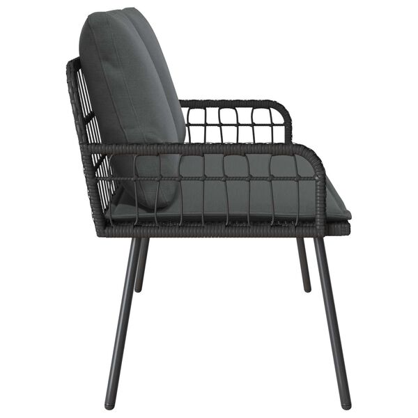 vidaXL Garden Bench Black 114x64x78 cm Poly Rattan