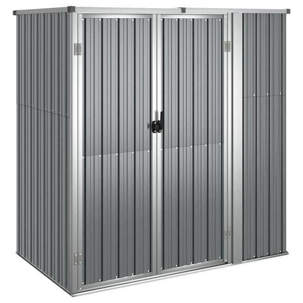 vidaXL Garden Tool Shed Grey 161x89x161 cm Galvanised Steel