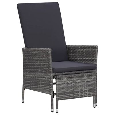 vidaXL 2 Piece Garden Lounge Set with Cushions Poly Rattan Grey