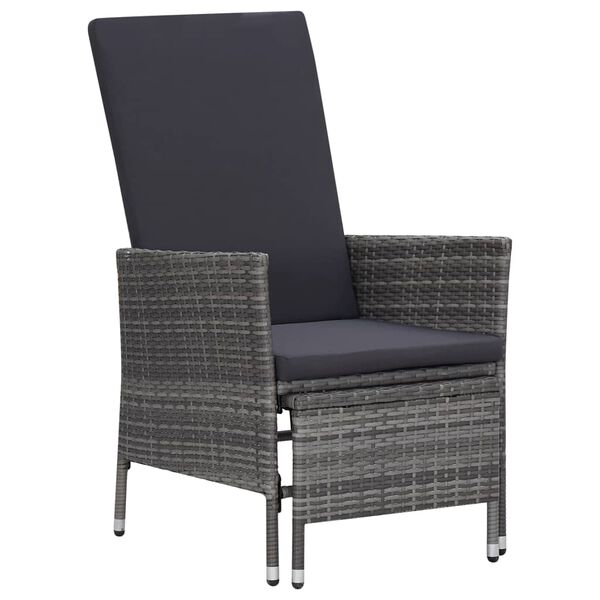 vidaXL 2 Piece Garden Lounge Set with Cushions Poly Rattan Grey