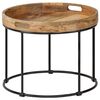vidaXL Coffee Table Solid Mange Wood and Steel 50x40 cm