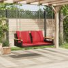 vidaXL Swing Bench with Cushions Brown 109x62x40 cm Poly Rattan
