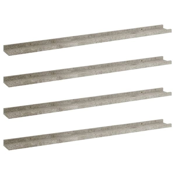 vidaXL Wall Shelves 4 pcs Concrete Grey 100x9x3 cm