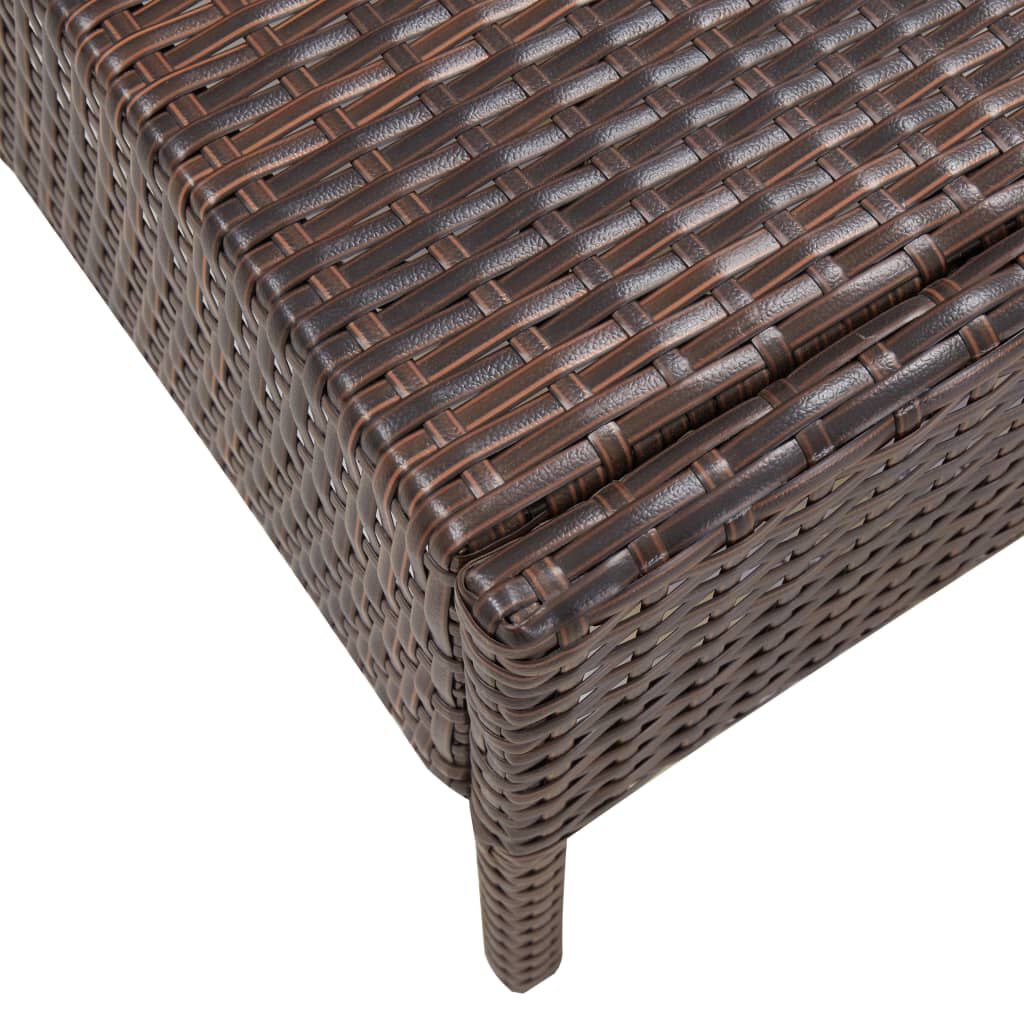 vidaXL 6 Piece Garden Lounge Set with Cushions Poly Rattan Brown