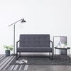 vidaXL 2-Seater Sofa with Armrests Dark Gray Steel and Fabric
