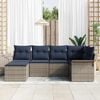 vidaXL Garden Sofa Set with Cushion 6 pcs Grey Poly Rattan