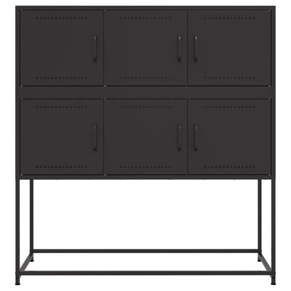 vidaXL Sideboard Black 100.5x39x107 cm Steel
