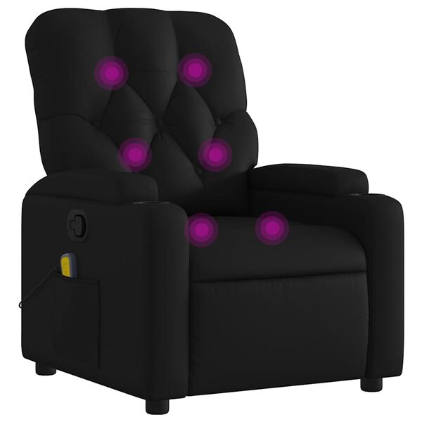 vidaXL Massage Recliner Chair Black Faux Leather