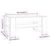 vidaXL Coffee Table High Gloss White 102x55x45 cm Engineered Wood