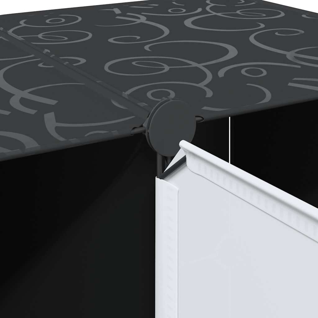 vidaXL Modular Cabinet 9 Compartments 109x36.5x143 cm Black and White