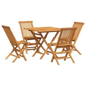vidaXL 5 Piece Garden Dining Set Solid Teak Wood