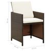 vidaXL Garden Chairs with Cuhsions 4 pcs Poly Rattan Brown