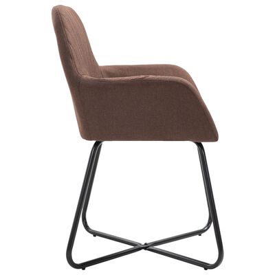 vidaXL Dining Chairs 4 pcs Brown Fabric