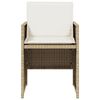 vidaXL Garden Chairs with Cushions 4 pcs Beige Poly Rattan