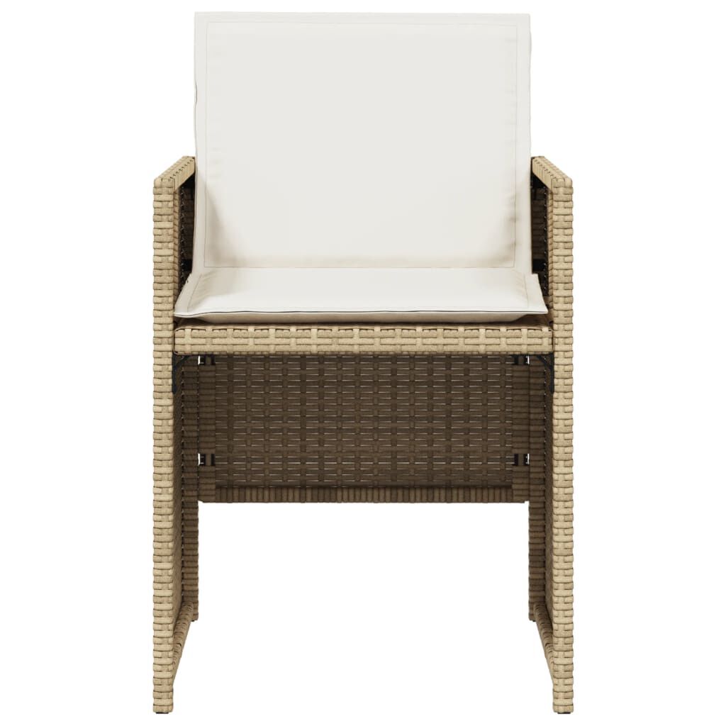 vidaXL Garden Chairs with Cushions 4 pcs Beige Poly Rattan