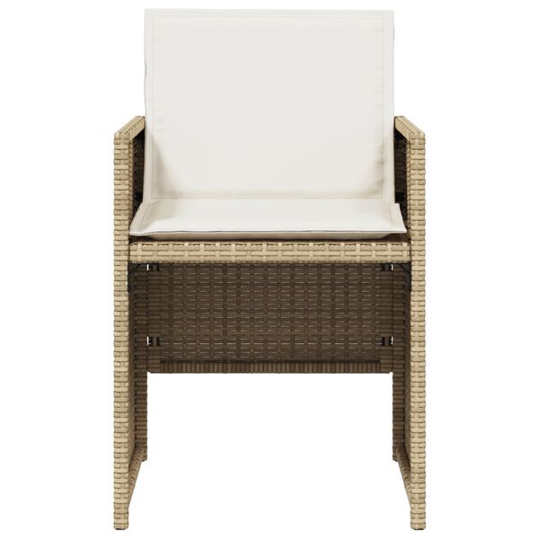 vidaXL Garden Chairs with Cushions 4 pcs Beige Poly Rattan