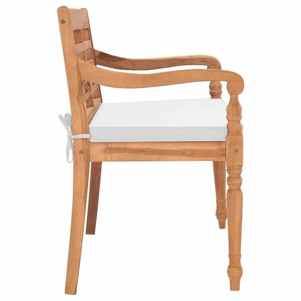 vidaXL Batavia Bench with Cushions 120 cm Teak
