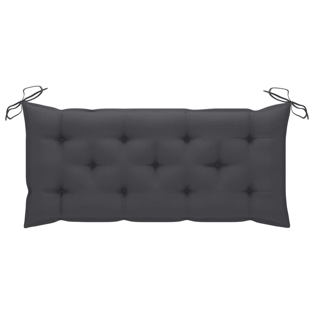 vidaXL Batavia Bench with Anthracite Cushion 120 cm Solid Teak Wood
