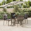vidaXL 5 Piece Garden Dining Set with Cushions Black and Grey Poly Rattan