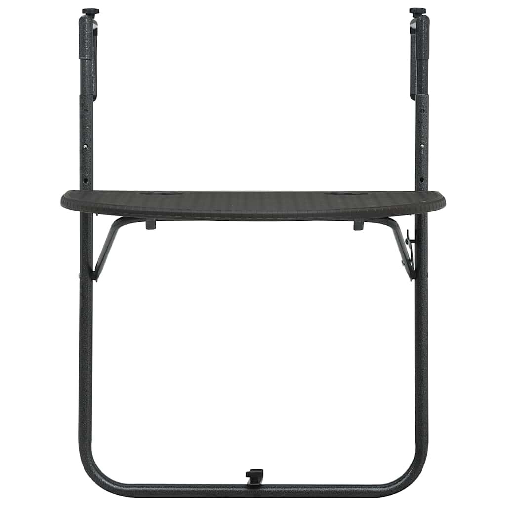 vidaXL Hanging Balcony Table Brown 60x64x83.5 cm Plastic Rattan Look