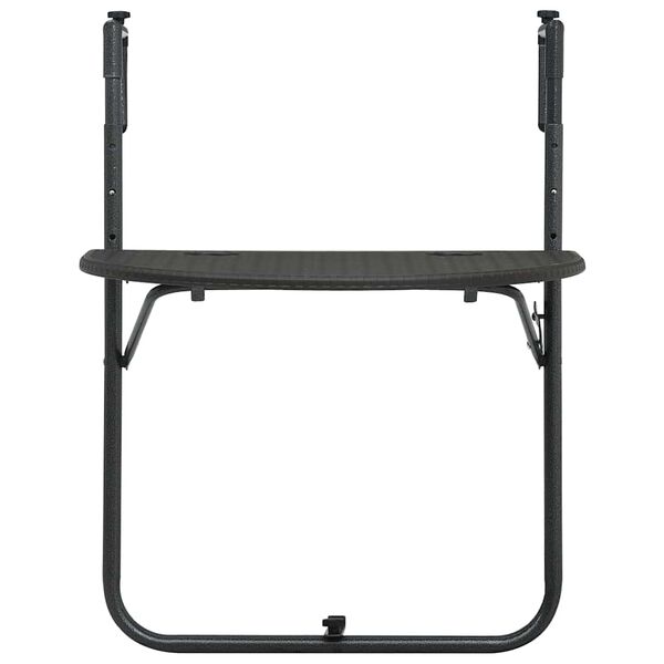 vidaXL Hanging Balcony Table Brown 60x64x83.5 cm Plastic Rattan Look