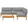 vidaXL Sofa Set with Cushion Plain Manual 4 pcs Grey Solid Acacia Wood