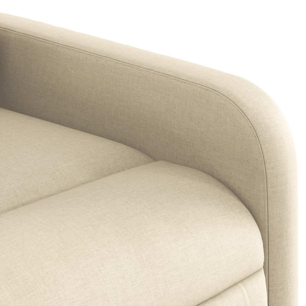 vidaXL Electric Massage Recliner Chair Cream Fabric