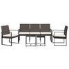 vidaXL 5 piece Garden Dining Set with Cushions Brown PP Rattan
