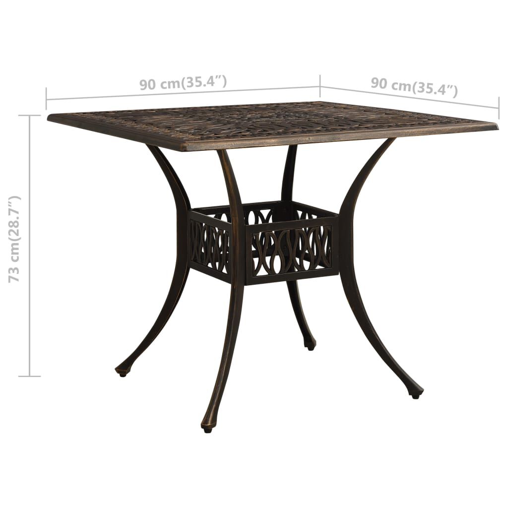 vidaXL 5 Piece Bistro Set Cast Aluminium Bronze