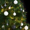 vidaXL Artificial Hinged Christmas Tree 300 LEDs & Ball Set 210 cm