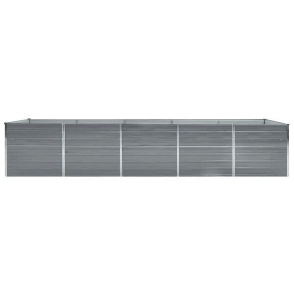 vidaXL Garden Raised Bed Galvanised Steel 400x80x45 cm Grey