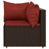 vidaXL Garden Corner Sofas with Cushions 2 pcs Brown Poly Rattan