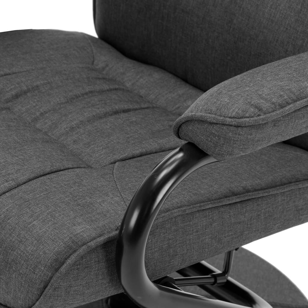 vidaXL Recliner Chair with Footrest Dark Grey Fabric