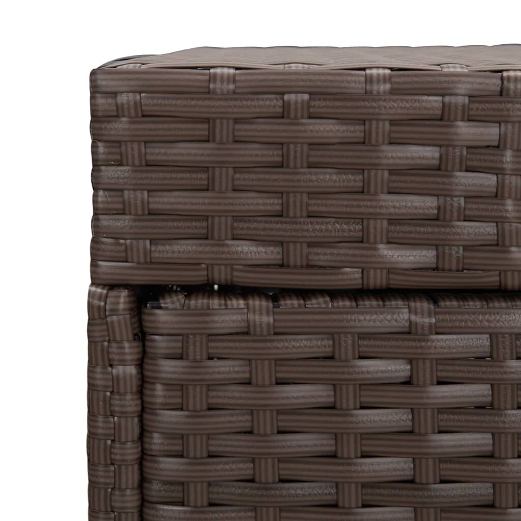 vidaXL Trash Bin Brown 40x40x80 cm Poly Rattan