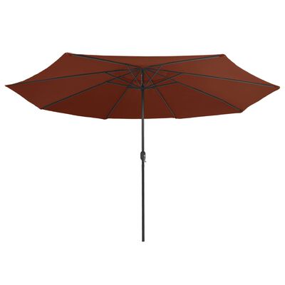 vidaXL Garden Parasol with Metal Pole 390 cm Terracotta