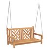 vidaXL Swing Bench Brown 114 x 60 x 64 cm Solid Teak Wood