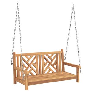 vidaXL Swing Bench Brown 114 x 60 x 64 cm Solid Teak Wood