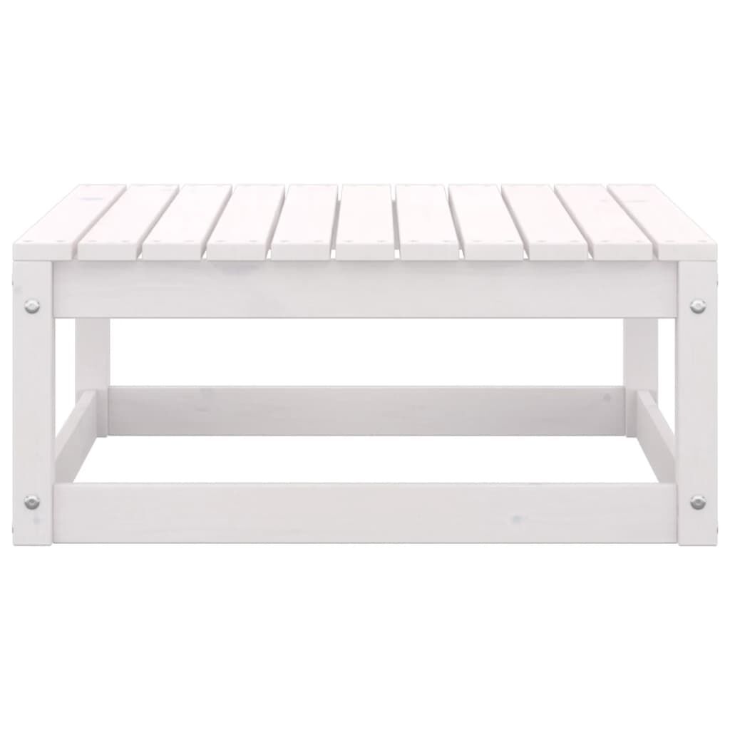 vidaXL Garden Footstools with Cushions 2 pcs White Solid Pinewood