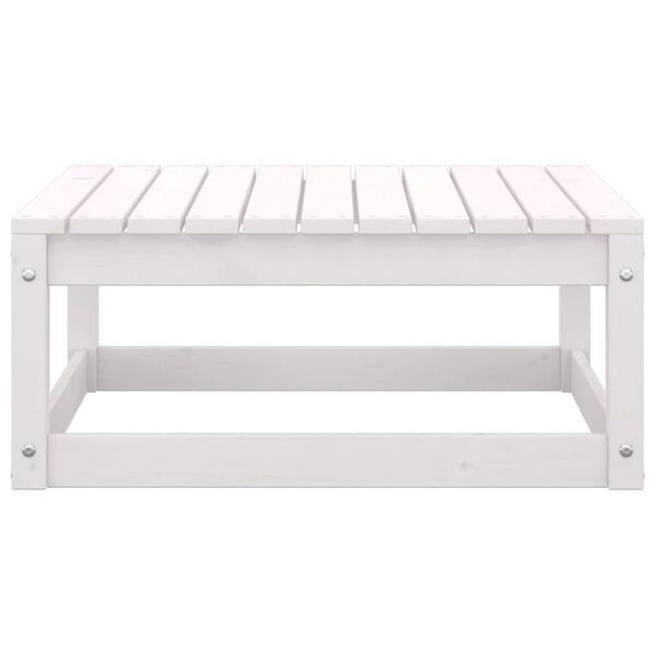 vidaXL Garden Footstools with Cushions 2 pcs White Solid Pinewood